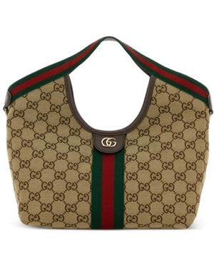Gucci Kleine Giglio Shopper Met Monogram-Patroon - Groen