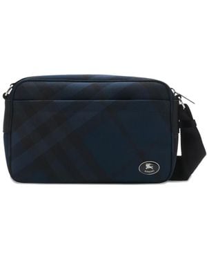 Burberry Slim Grid Crossbody Bag - Blue
