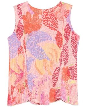 Issey Miyake Floral-Pattern Top - Pink