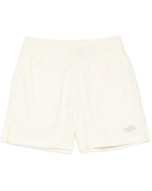 Maison Kitsuné Textured Shorts - White