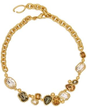 Oscar de la Renta Crystal-Embellished Chain Necklace - Metallic