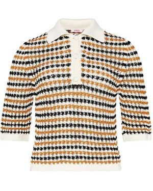 Eres Comeback Striped Polo Top - White