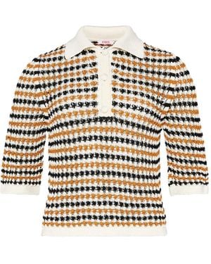 Eres Comeback Gestreepte Polotop - Wit