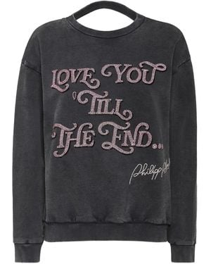 Philipp Plein Open Back Roundneck Sweatshirt Love Plein - Black