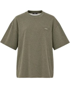 BONBOM Logo-Patch Drop-Shoulder T-Shirt - Grey