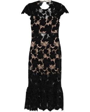 Alice + Olivia Clover Open Back Midi Dress - Black