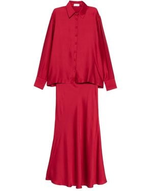 Silkylicious Silk Skirt Set - Red