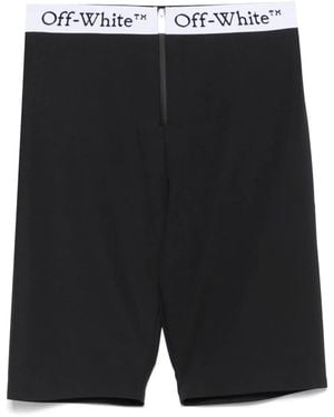 Off-White c/o Virgil Abloh Logo-Waistband Zipped Shorts - Black