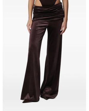 ANDAMANE Boney Draped Wide-Leg Trousers - Black