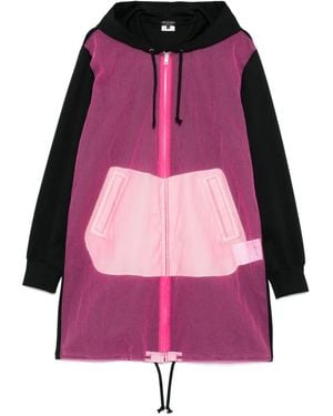 Comme des Garçons Sheer-Panel Coat - Pink