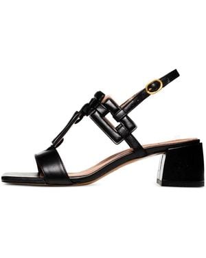 Poche Paris 50Mm Valerie Buckle-Fastening Block-Heel Sandals - Black