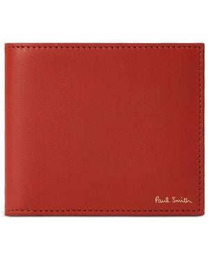 Paul Smith Portefeuille En Cuir À Rayures - Rouge