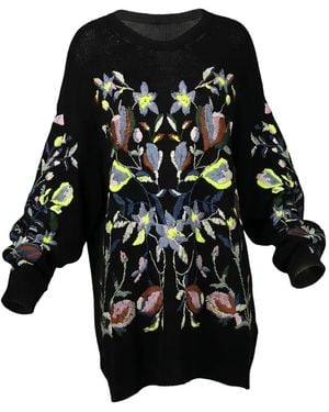 Valentino Garavani Floral-Embroidered Jumper - Black