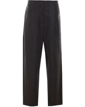 Liu Jo Coated Fabric Baggy Pants - Black