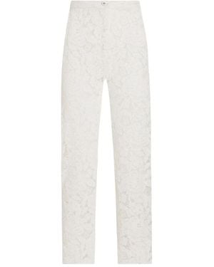 Dolce & Gabbana Lace-detailing Trousers - White