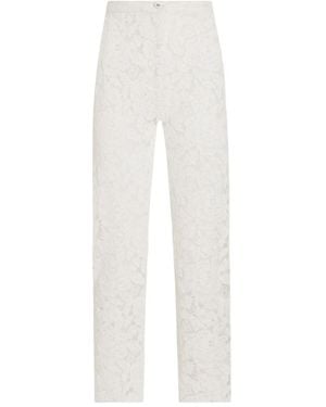 Dolce & Gabbana Dna Lace-Detailing Pants - White