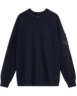 C.P. Company Lens-Detail Long-Sleeve Jumper - Blue