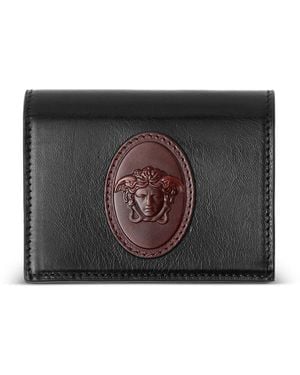 Versace Cartera Roomy De Piel - Negro