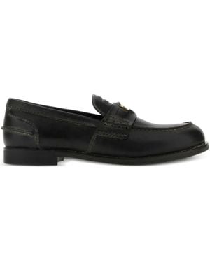 Miu Miu Mocasines penny de piel - Negro