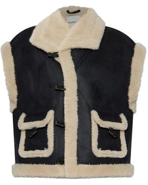 Munthe Lurple Toggle-Fastening Shearling Vest - Black