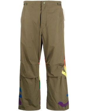 Maharishi Abstract-Print Straight Trousers - Green