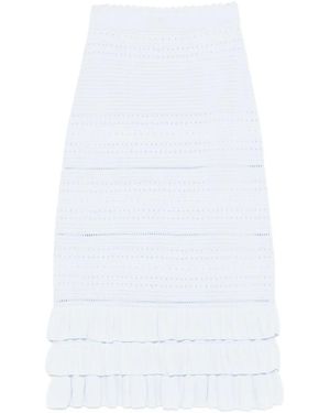 Maje Falda Midi Con Volantes - Blanco
