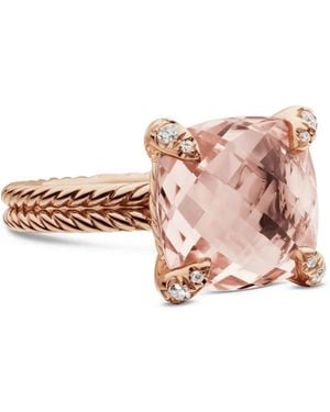 David Yurman 18Kt Rose Chatelaine Morganite And Diamond Ring (11Mm) - Pink
