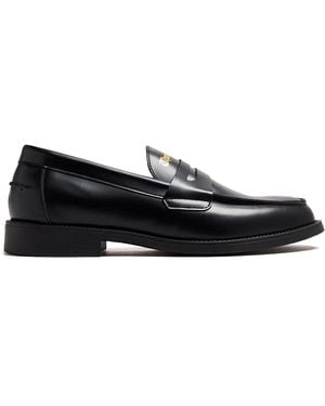 Duke & Dexter Blackletter-Print Penny Loafers