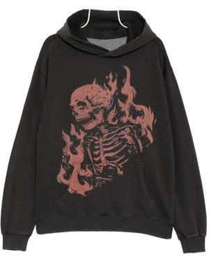 WARMAN Skull Printed Hoodie - Black