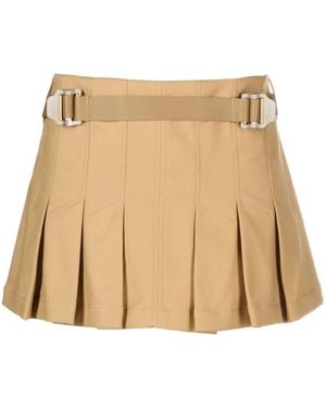Dion Lee Safety Slider Pleated Miniskirt - Natural