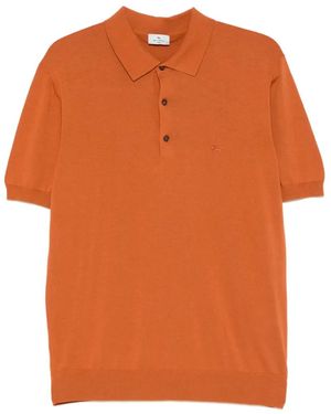 Etro Logo-Embroidered Polo Shirt - Orange