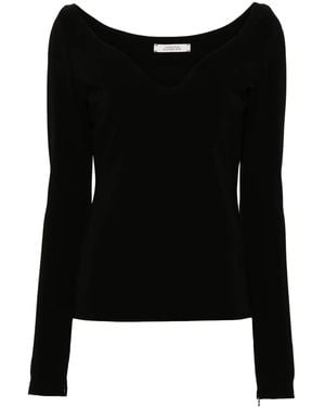 Dorothee Schumacher Structured V-Neck Top - Black