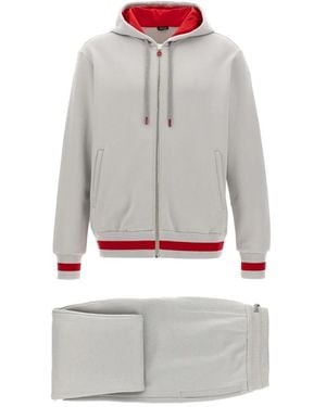 Kiton コントラストバンド トラックスーツ - グレー