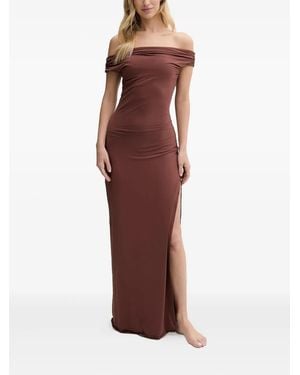 Bondeye Off-Shoulder Side-Split Maxi Dress - Red