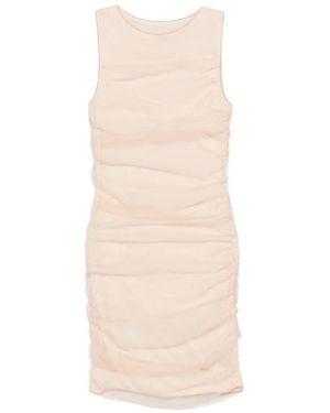 Patrizia Pepe Ruched Sleeveless Mini Dress - White