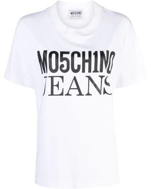Moschino Logo-Print Cotton T-Shirt - White