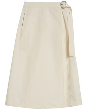 Jil Sander A-Line Buckled Midi Skirt - Natural