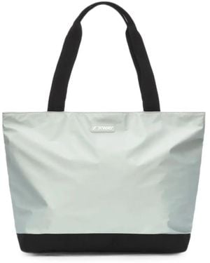 K-Way Clere Logo-Patch Tote Bag - White