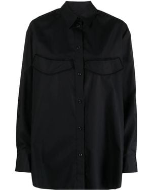 Simone Rocha Appliqué-Detail Side Button-Fastening Shirt - Black