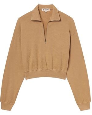 ÉTERNE Sweat Crop À Col Zippé - Neutre