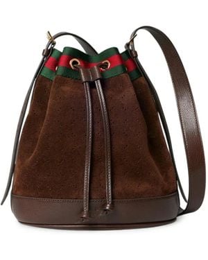 Gucci Kleine Venice Beuteltasche Mit Webstreifen - Braun