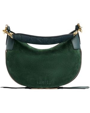 Lancel Small Origami Suede Shoulder Bag - Green