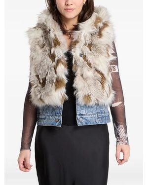 Desigual Faux-Fur Paneled Gilet - Gray
