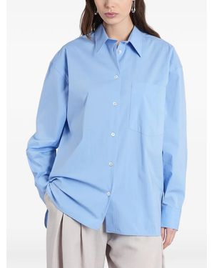 IRO Natacha Chest-Pocket Button-Down Cotton Shirt - Blue