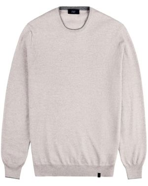 Fay Elbow-Patch Crew-Neck Jumper - White