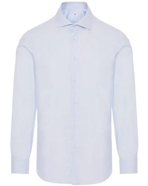 Barba Napoli Camisa Con Motivo Estampado Y Manga Larga - Blanco