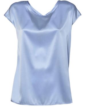 SOLOTRE Rundhals-Top Mit Schleifendetail - Blau