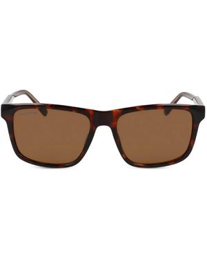 Lacoste Square-Frame Sunglasses - Brown