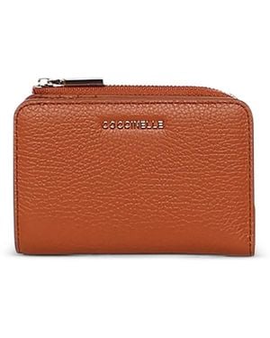 Coccinelle Zip Leather Wallet - Orange