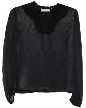 Twinset Lace-Detail Blouse - Black